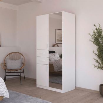 Maika Alpine White 91cm 3 Door Combi H197cm Wardrobe