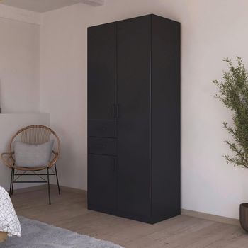 Maika Metallic Dark Grey 91cm 3 Door H210cm Wardrobe