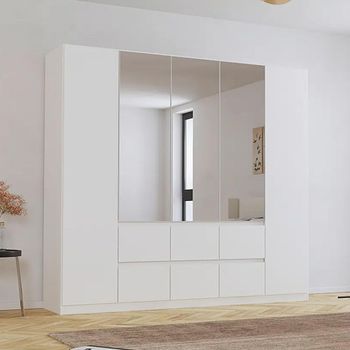 Mainz Alpine White 226cm 5 Door Combi Wardrobe