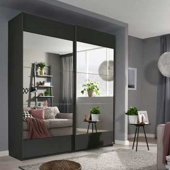 Malibu Metallic Dark Grey 181cm 2 Door Sliding Wardrobe
