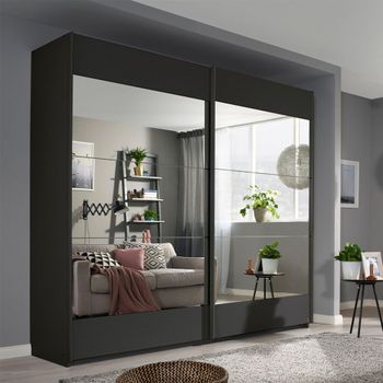 Malibu Metallic Dark Grey 226cm 2 Door Sliding Wardrobe