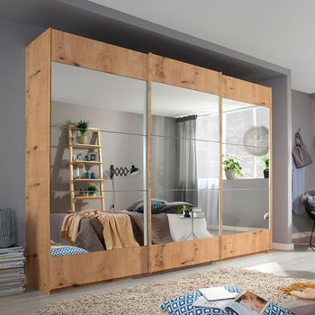 Malibu Artisan Oak 271cm 3 Door Sliding Wardrobe