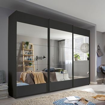 Malibu Metallic Dark Grey 271cm 3 Door Sliding Wardrobe