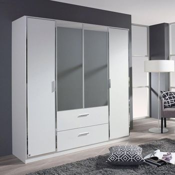 Marl Alpine White 181cm 4 Door Combi Wardrobe
