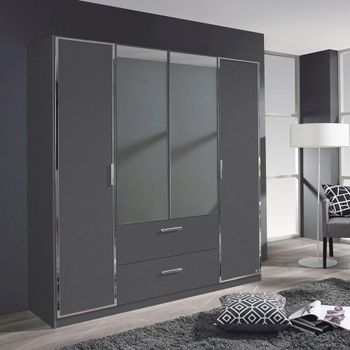 Marl Metallic Dark Grey 181cm 4 Door Combi Wardrobe