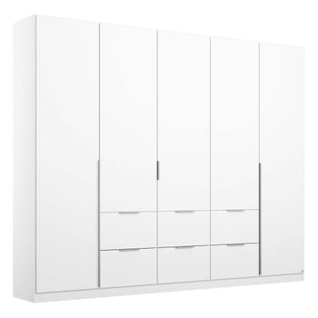 Memphis Alpine White 226cm 5 Door 6 Drawer Wardrobe
