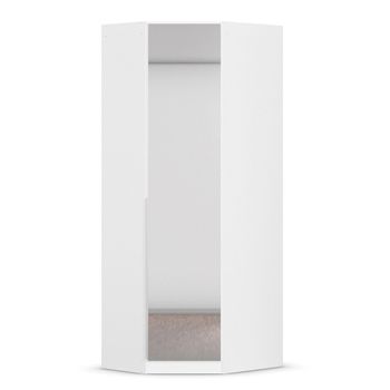 Memphis Alpine White 87cm 1 Door Corner Mirror Wardrobe