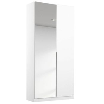Memphis Alpine White 91cm 2 Door Mirror Wardrobe