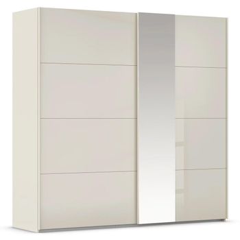 Miramar Type-1 Champagne and Champagne Glass 226cm 2 Door Mirror Sliding Wardrobe