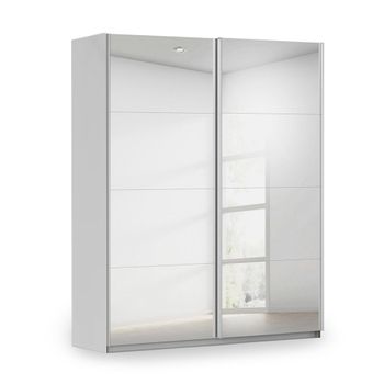 Miramar Type-3 Silk Grey Fully Mirrored 181cm 2 Door Sliding Wardrobe