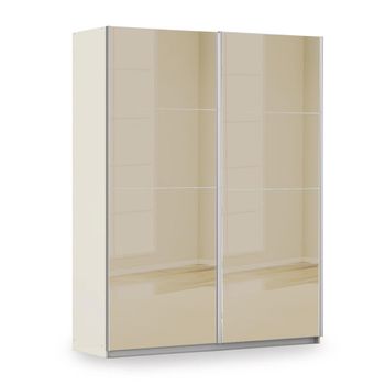 Miramar Type-3 Champagne and Champagne Glass 181cm 2 Door Sliding Wardrobe