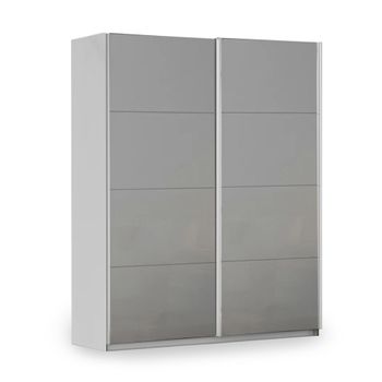 Miramar Type-3 Silk Grey and Silk Grey Glass 181cm 2 Door Sliding Wardrobe