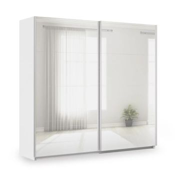 Miramar Type-3 Alpine White Fully Mirrored 226cm 2 Door Sliding Wardrobe