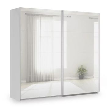 Miramar Type-3 Silk Grey Fully Mirrored 226cm 2 Door Sliding Wardrobe