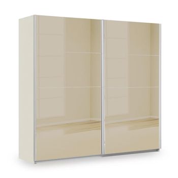 Miramar Type-3 Champagne and Champagne Glass 226cm 2 Door Sliding Wardrobe