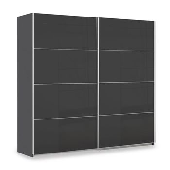 Miramar Type-3 Graphite and Basalt Glass 226cm 2 Door Sliding Wardrobe