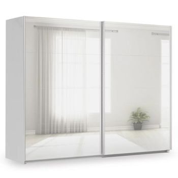 Miramar Type-3 Silk Grey Fully Mirrored 271cm 2 Door Sliding Wardrobe