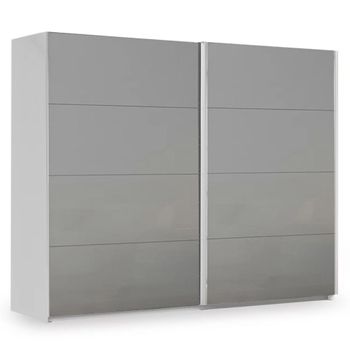 Miramar Type-3 Silk Grey and Silk Grey Glass 271cm 2 Door Sliding Wardrobe