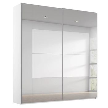 Miramar Type-4 Alpine White Fully Mirrored 181cm 2 Door Sliding Wardrobe