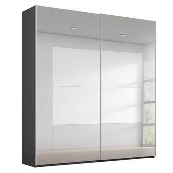 Miramar Type-4 Graphite Fully Mirrored 181cm 2 Door Sliding Wardrobe