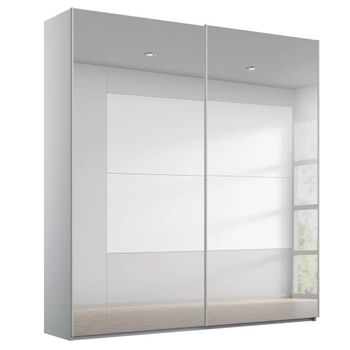 Miramar Type-4 Silk Grey Fully Mirrored 181cm 2 Door Sliding Wardrobe