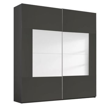 Miramar Type-4 Graphite and Basalt Glass 181cm 2 Door Sliding Wardrobe