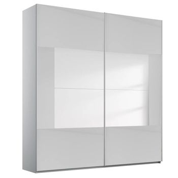 Miramar Type-4 Silk Grey and Silk Grey Glass 181cm 2 Door Sliding Wardrobe