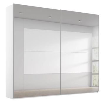 Miramar Type-4 Alpine White Fully Mirrored 226cm 2 Door Sliding Wardrobe