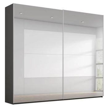 Miramar Type-4 Graphite Fully Mirrored 226cm 2 Door Sliding Wardrobe