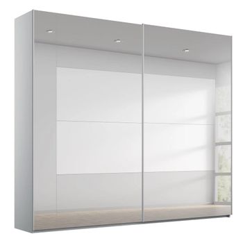 Miramar Type-4 Silk Grey Fully Mirrored 226cm 2 Door Sliding Wardrobe