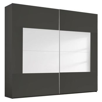 Miramar Type-4 Graphite and Basalt Glass 226cm 2 Door Sliding Wardrobe