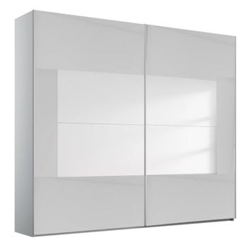 Miramar Type-4 Silk Grey and Silk Grey Glass 226cm 2 Door Sliding Wardrobe