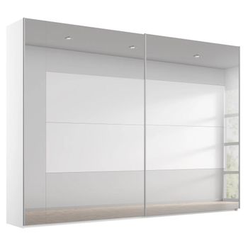 Miramar Type-4 Alpine White Fully Mirrored 271cm 2 Door Sliding Wardrobe