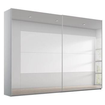 Miramar Type-4 Silk Grey Fully Mirrored 271cm 2 Door Sliding Wardrobe