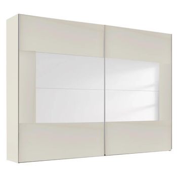 Miramar Type-4 Champagne and Champagne Glass 271cm 2 Door Sliding Wardrobe
