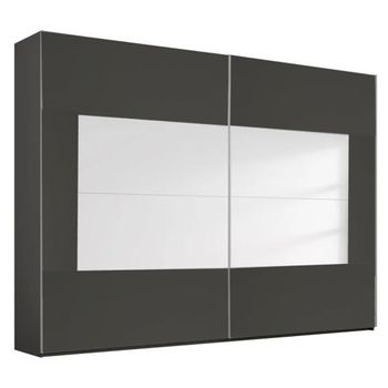 Miramar Type-4 Graphite and Basalt Glass 271cm 2 Door Sliding Wardrobe