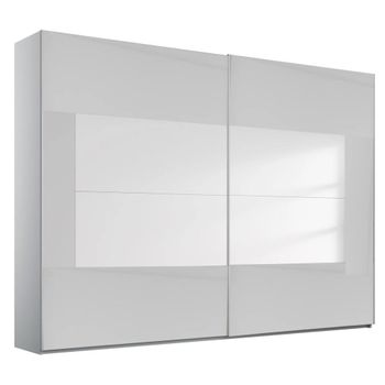 Miramar Type-4 Silk Grey and Silk Grey Glass 271cm 2 Door Sliding Wardrobe