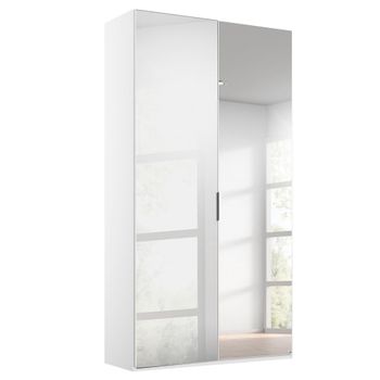 Miramar Type-5 Alpine White Mirrored 101cm 2 Door Wardrobe