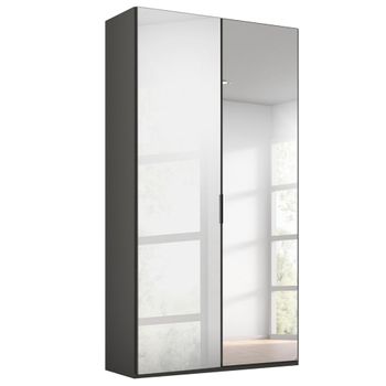 Miramar Type-5 Graphite Mirrored 101cm 2 Door Wardrobe