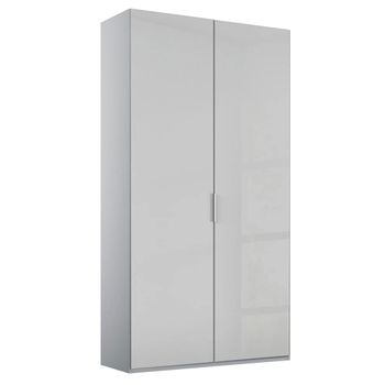 Miramar Type-5 Silk Grey and Silk Grey Glass 101cm 2 Door Wardrobe