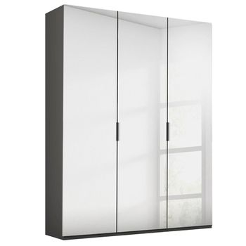 Miramar Type-5 Graphite Mirrored 151cm 3 Door Wardrobe
