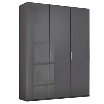 Miramar Type-5 Graphite and Basalt Glass 151cm 3 Door Wardrobe