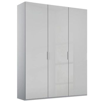 Miramar Type-5 Silk Grey and Silk Grey Glass 151cm 3 Door Wardrobe