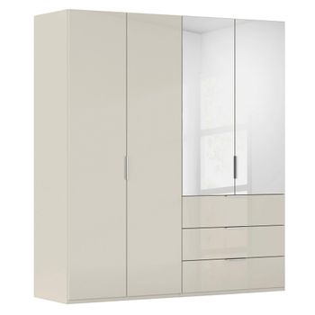 Miramar Type-5 Champagne and Champagne Glass 201cm 4 Door Combi Wardrobe