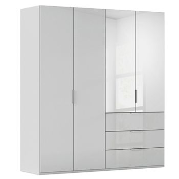 Miramar Type-5 Silk Grey and Silk Grey Glass 201cm 4 Door Combi Wardrobe