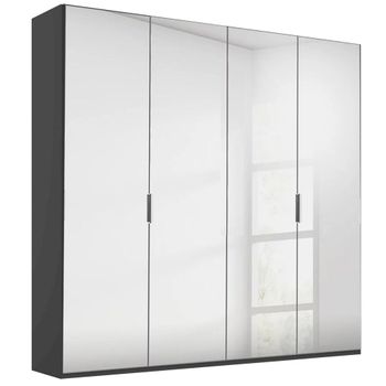 Miramar Type-5 Graphite Mirrored 201cm 4 Door Wardrobe