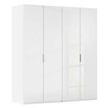 Miramar Type-5 Alpine White and Crystal White Glass 201cm 4 Door Wardrobe