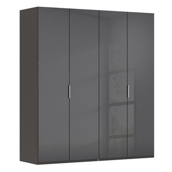 Miramar Type-5 Graphite and Basalt Glass 201cm 4 Door Wardrobe
