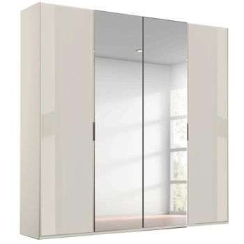 Miramar Type-5 Champagne and Champagne Glass 201cm 4 Door Mirror Wardrobe