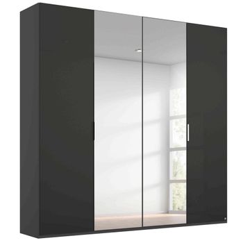 Miramar Type-5 Graphite and Basalt Glass 201cm 4 Door Mirror Wardrobe